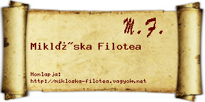 Miklóska Filotea névjegykártya